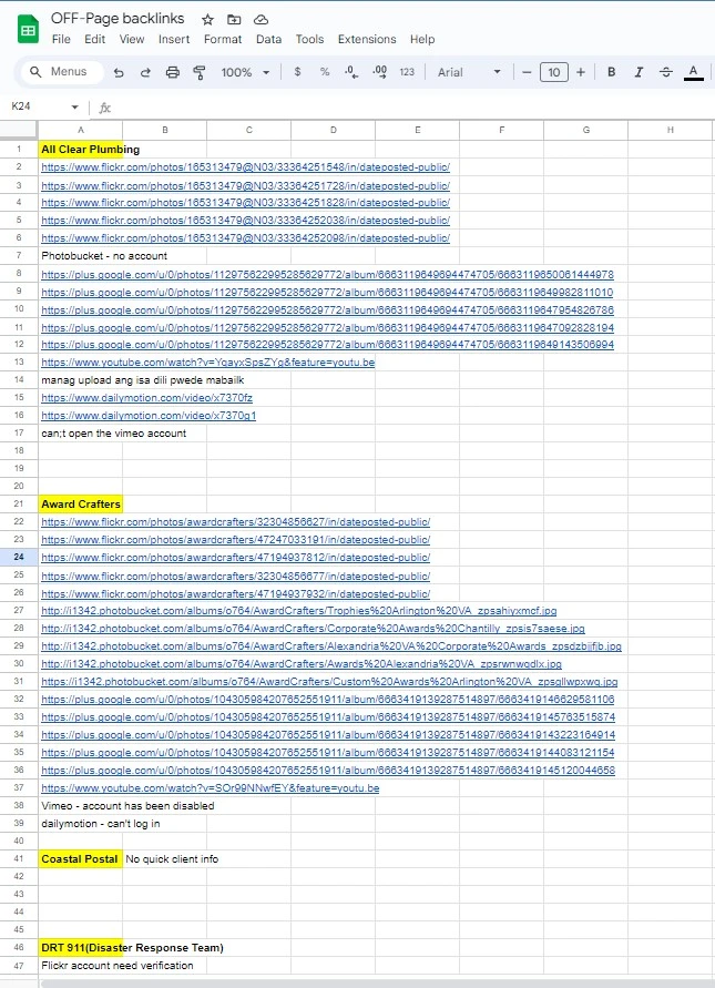 SEO off-page backlinks